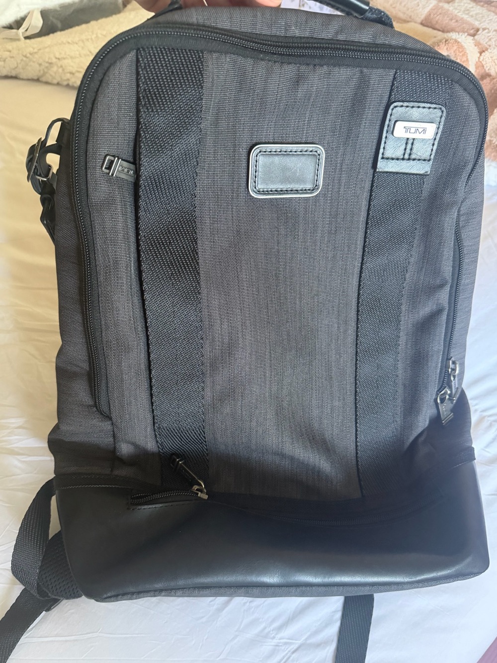 Tumi Gray and Black Men's Backpack with Laptop Sleeve